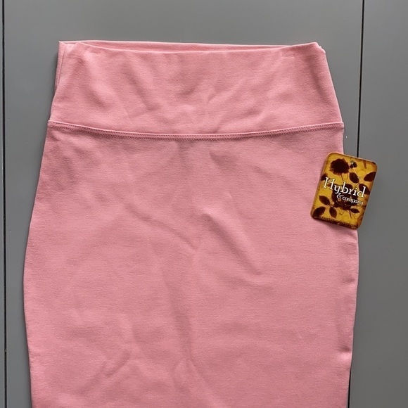 Nwt Hybrid & Company High Waist Pink MIDI Skirt Size Medium - Picture 2 of 14